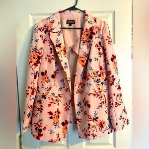 Lane Bryant Pink Floral Fitted Blazer Size 22